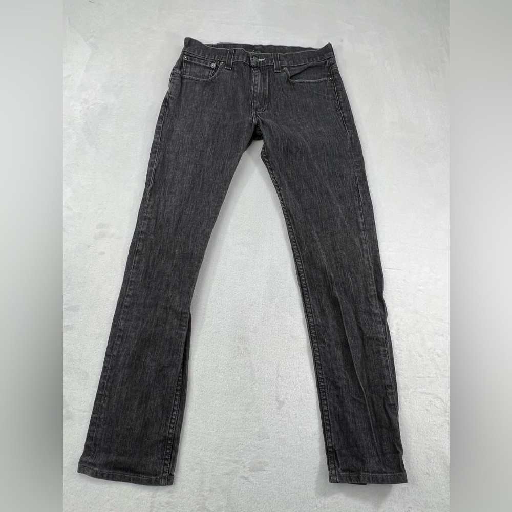 Levi Strauss 32x 30 Dark Gray‎ Silver 511 Cotton Blend Skinny Jeans